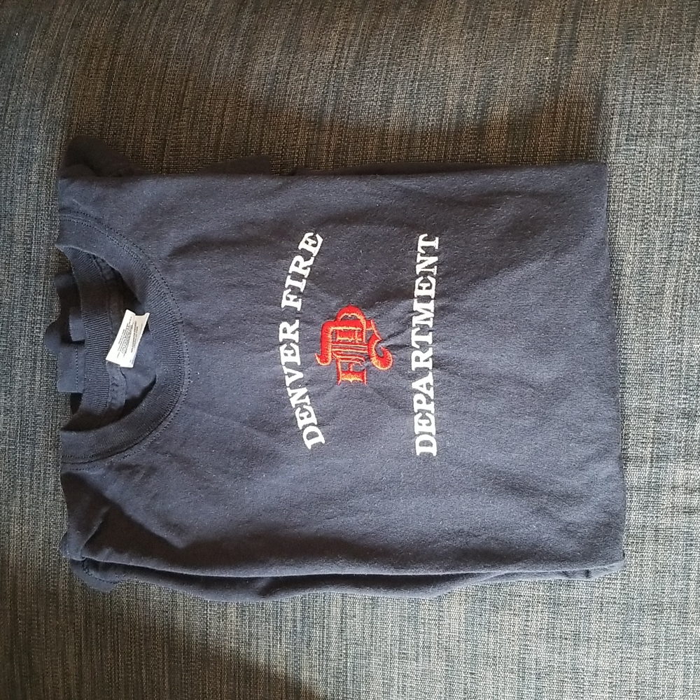 Long sleeved 100 percent cotton Denver Fire department top